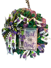 Load image into Gallery viewer, Trick or Treat Halloween Wreath Frankenstein Wreath Halloween Decor