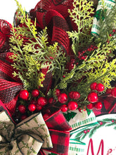 Load image into Gallery viewer, Merry Christmas Wreath, Christmas Decor, Red and Black Christmas