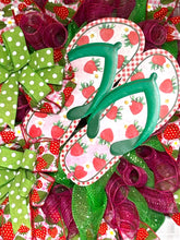 Load image into Gallery viewer, Strawberry Flip Flop Summer Spring Wreath