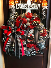 Load image into Gallery viewer, Scary Clown Wreath Halloween Wreath Halloween Decor