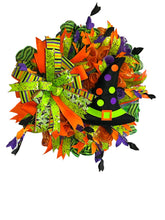 Load image into Gallery viewer, Whimsical Witch Hat Wreath, Halloween Wreath, Halloween Decor