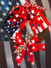Load image into Gallery viewer, Patriotic Flag Theme Grapevine Wreath
