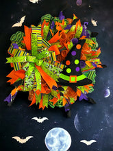 Load image into Gallery viewer, Whimsical Witch Hat Wreath, Halloween Wreath, Halloween Decor