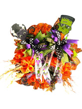 Load image into Gallery viewer, Frankie and Bride Halloween Wreath, Halloween Decor