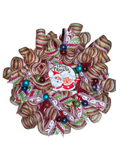 Load image into Gallery viewer, Merry Christmas Wreath Santa and Mrs Clause Christmas Decor