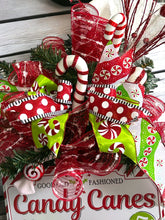 Load image into Gallery viewer, Candy Cane Wreath Swag, Christmas Decor