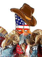 Load image into Gallery viewer, American Patriotic Cowboy Wreath