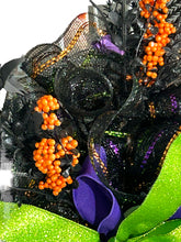 Load image into Gallery viewer, Cat Wreath, Cat Halloween Wreath, Halloween Decor, Cat Grapevine Wreath