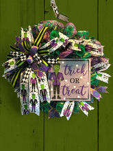 Load image into Gallery viewer, Trick or Treat Halloween Wreath Frankenstein Wreath Halloween Decor