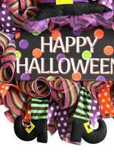 Load image into Gallery viewer, Happy Halloween Witch Wreath, Halloween Decor