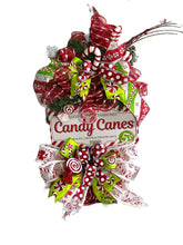 Load image into Gallery viewer, Candy Cane Wreath Swag, Christmas Decor
