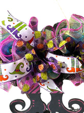 Load image into Gallery viewer, Whimsical Witch Leg Wreath Halloween Decor