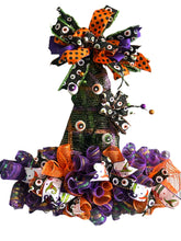 Load image into Gallery viewer, Creepy Eyes Witch Wreath Halloween Decor Witch Hat Wreath