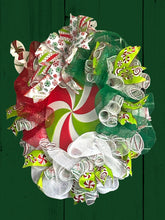 Load image into Gallery viewer, Peppermint Candy Christmas Wreath Christmas Decor Candy Theme Wreath