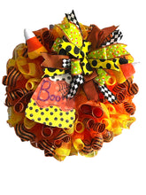 Load image into Gallery viewer, Candy Corn BOO Halloween Wreath Halloween Decor