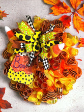 Load image into Gallery viewer, Candy Corn BOO Halloween Wreath Halloween Decor