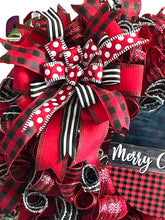 Load image into Gallery viewer, Merry Christmas Wreath Black and Red Christmas Decor