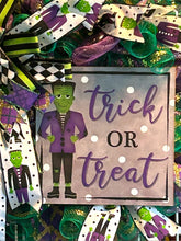 Load image into Gallery viewer, Trick or Treat Halloween Wreath Frankenstein Wreath Halloween Decor