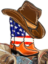 Load image into Gallery viewer, American Patriotic Cowboy Wreath
