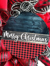 Load image into Gallery viewer, Merry Christmas Wreath Black and Red Christmas Decor