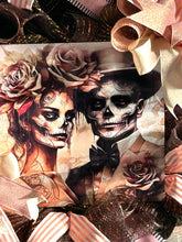 Load image into Gallery viewer, Day of The Dead Groom and Bride Wreath, Dia De Los Muerte Wreath
