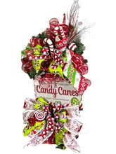 Load image into Gallery viewer, Candy Cane Wreath Swag, Christmas Decor