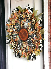 Load image into Gallery viewer, Ribbon Flower Wreath, Fall Wreath, Autumn Wreath, Everyday Wreath