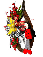 Load image into Gallery viewer, Ladybug Grapevine Oval Wreath