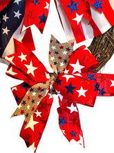 Load image into Gallery viewer, Patriotic Flag Theme Grapevine Wreath