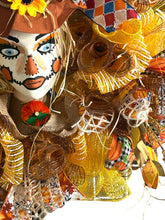 Load image into Gallery viewer, Fall Thanksgiving Scarecrow Wreath Head Mannequin Wreath Fall Decor Thanksgiving Decor