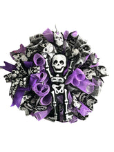 Load image into Gallery viewer, Skeleton Halloween Wreath, Halloween Decor