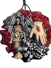 Load image into Gallery viewer, Zombie Hand Skeleton Halloween Wreath