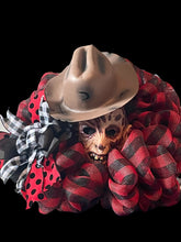 Load image into Gallery viewer, Krueger Mask Halloween Wreath
