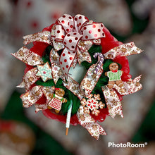 Load image into Gallery viewer, Gingerbread Candy Christmas Wreath