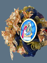 Load image into Gallery viewer, Baby Jesus Christmas Wreath Religious Christmas Decor