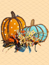 Load image into Gallery viewer, Vine/Fabric Pumpkin Wreath