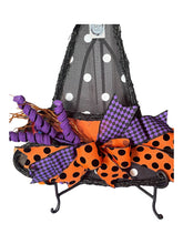 Load image into Gallery viewer, Halloween Vine/Fabric Witch Wreath