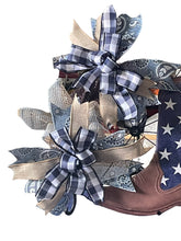 Load image into Gallery viewer, Cowboy Boot Wreath Farm House Decor Wreath Dad Gift