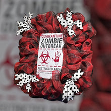 Load image into Gallery viewer, Zombie Outbreak Halloween Wreath