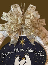 Load image into Gallery viewer, O Come Let Us Adore Him Christmas Wreath Religious Christmas Decor