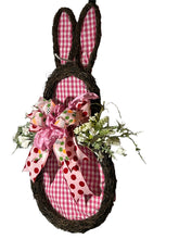 Load image into Gallery viewer, Easter Bunny Fabric and Grapevine Wreath Easter Decor