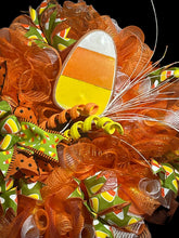 Load image into Gallery viewer, Candy Corn Halloween Wreath Halloween Decor