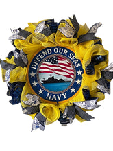 Load image into Gallery viewer, Navy Wreath, Military Wreath, Patriotic