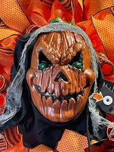 Load image into Gallery viewer, Halloween Light-up Pumpkin Mask With Hood Wreath