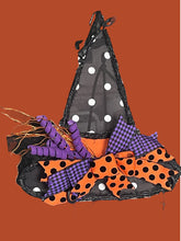 Load image into Gallery viewer, Halloween Vine/Fabric Witch Wreath