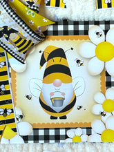 Load image into Gallery viewer, Bee Gnome Ribbon and Yarn Wreath