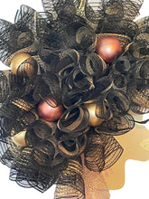 Load image into Gallery viewer, Black and Gold Christmas Diva Wreath Christmas Decor