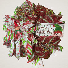 Load image into Gallery viewer, Merry Christmas Elf Wreath