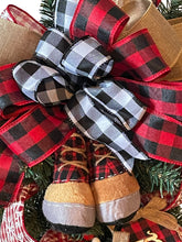 Load image into Gallery viewer, Red and Black Christmas Swag