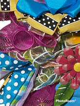 Load image into Gallery viewer, Colorful Welcome Bouquet Wreath Spring Wreath Summer Wreath